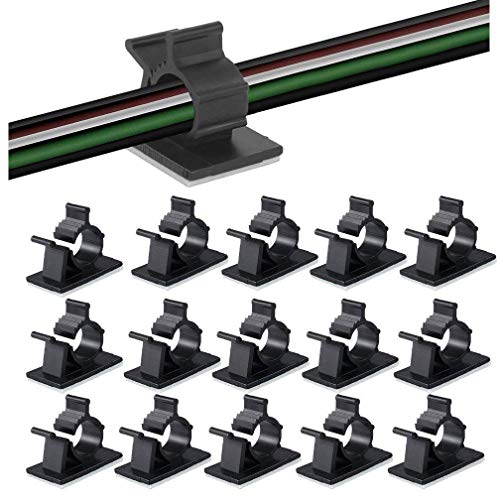 ケーブルクリップ、MAVEEK(マビーカ)4階段調節可能なケーブルホルダー コードクリップ コードフック ケーブル収納 コード管理 結束固定ベース 粘着シート付 ケーブル固定具