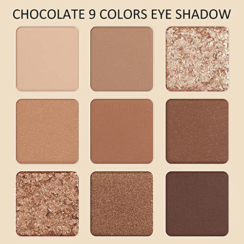 Erinde 9 Colors Eyeshadow Makeup Palette, Matte Shimmer Eye Shadow Palette, High Pigmented, Naturing-Looking, Blendable Long Lasting Eye Shadow Palette, Travel Size Makeup Pallet With Brush #TOP1