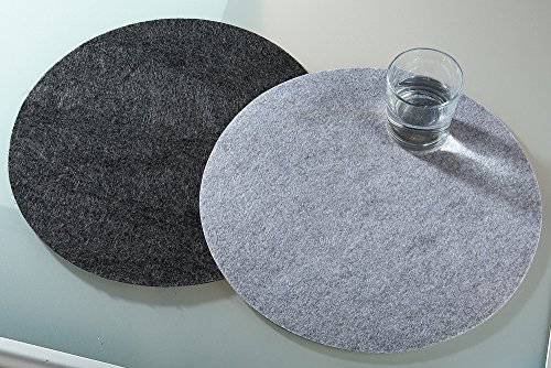 Preisvergleich Produktbild Filz-Platzset, rund, hellgrau