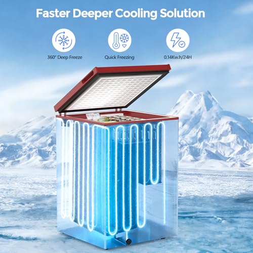 Image of COWSAR 3.5 Cu.Ft Ultra-Low Temperature Chest Freezer, 14℉ to -40℉ Deep Freezer with 2 Removable Stainless Steel Baskets, Electronic Control, 7 Level Adjustable Thermostat