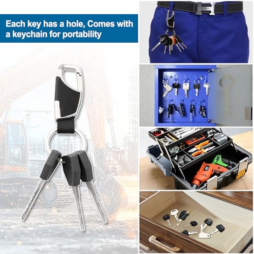 VooGenzek 3 PCS 52160 Lgnition Starter Key, Construction Machines Key, Universal Lgnition Switch Spare Keys, with Keychain, Compatible with Yanmar John Deere Models 198360-52160 - Image 3