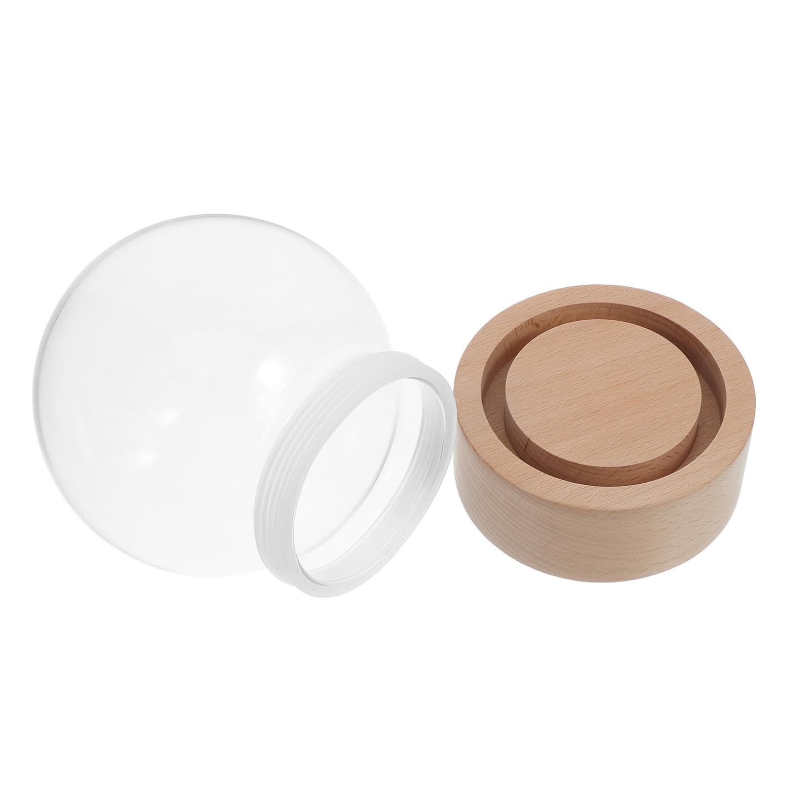 ABOOFAN Bola de Cristal con Base de Madera y Caja Musical Integrada, Kit Esférico para Crear Paisajes en Miniatura con Alta Transparencia y Estilo Elegante