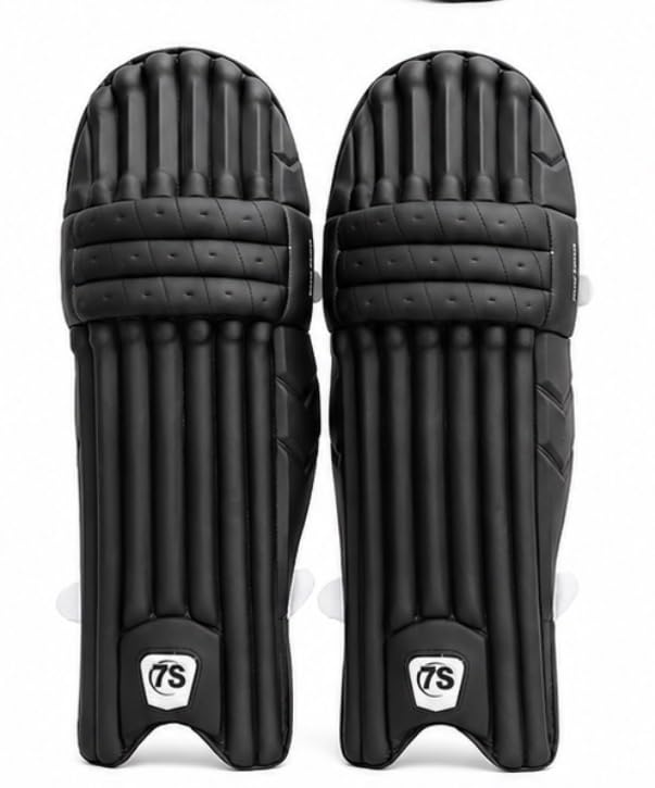 7S Sports World Player Edition Cricket Batting Pads Black | GEL-TECH Knee Protection, High-Density Foam, Adjustable Straps, Lightweight Construction, Leather Ball Cricket-image-9
