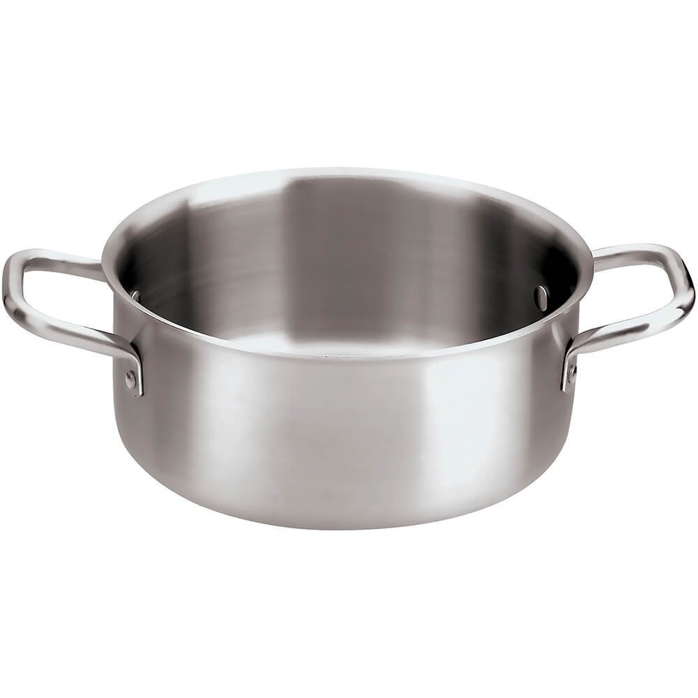 Casserole basse Paderno 28 cm fini les cuissons brûlées grâce aux 2 poignées