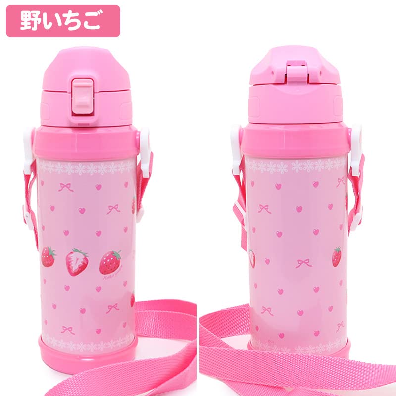 新品★プティマイン　ステンレスボトル　水筒　いちご　ピンク　470ml 直飲み Amazon｜マザーガーデン 子供 水筒 直飲み ステンレス 女の子 野いちご