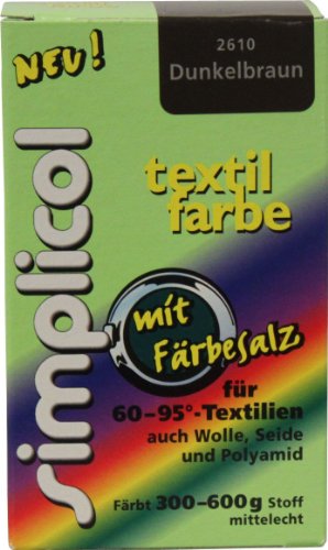 Preisvergleich Produktbild Simplicol Textilfarbe mit Färbesalz Dunkelbraun, 150g