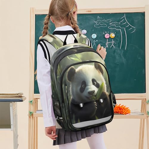 Sac à dos ordinateur portable panda décontracté avec grand compartiment