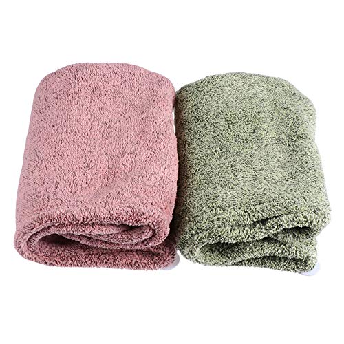 Lurrose 2 Peças de Toalha de Cabelo de Lã de Coral para Mulheres Rápido Rápido Secagem Rápida Cabeça