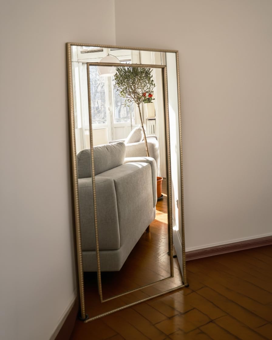 Beliani Specchio da parete 50 x 130 cm oro e argento