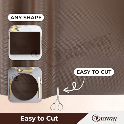Image of CANWAY (45cm x 3M) Food Grade Non-Slip Drawer & Shelf Mat | Waterproof, Washable Shelf Liner for Kitchen Cabinets, Cupboards, Fridge & Bathroom Shelves | Coffee
