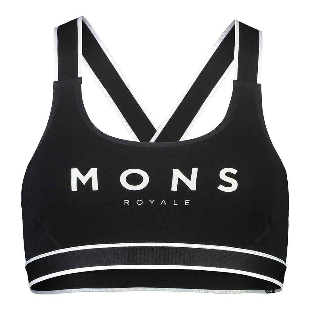 Mons Royale Damski biustonosz sportowy Stella X-Back, bielizna, biustonosz sportowy, Czarny, S