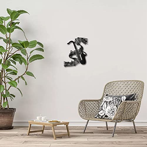 Creatcabin Music Sax Wall Art Metal Vintage Treble Clef Wall Decor Musical Instruments Hanging Sculpture For Home Bedroom Kitchen Garden Housewarming Gift Christmas Holiday Decoration 11.8 X 9.4 Inch #TOP5
