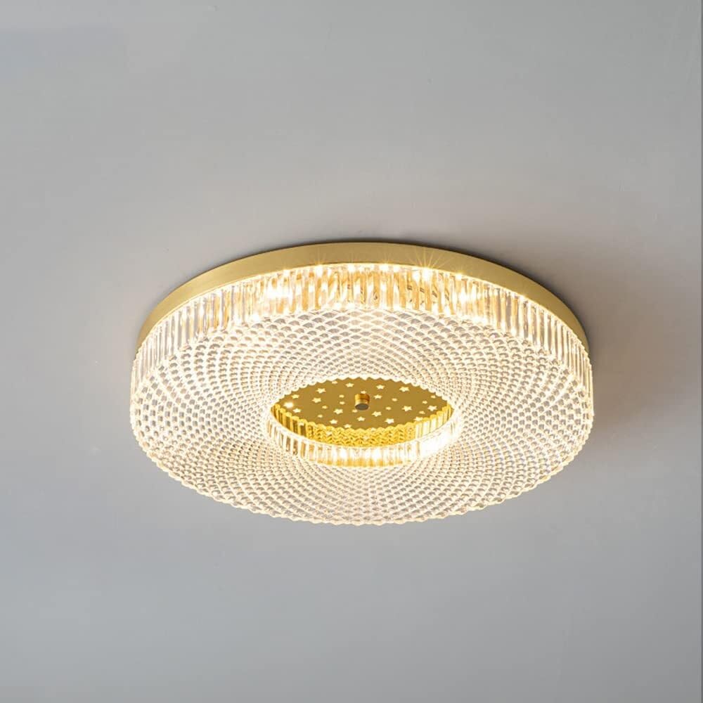 LYMSXAZOU Semi Flush Mount Ceiling Light Hanging Lamp Bedroom LED Modern Living Room Brass Balcony Hallway Entryway Fixture(Brass A)