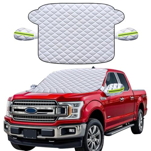 Image of Heavy Duty Windshield Cover for Winter Ice Snow Frost, Longer and Wider to fit SUVs and Trucks, Pefect for Car SUV Truck Winter, Ultra Thick Protective Windscreen Cover (70 x 50)