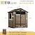 DWVO 6x4.4 FT Resin Storage Shed with Fence-Style and Side Windows, Lockable Door, and Vents for Garden, Backyard, Patio, Lawn, Brown