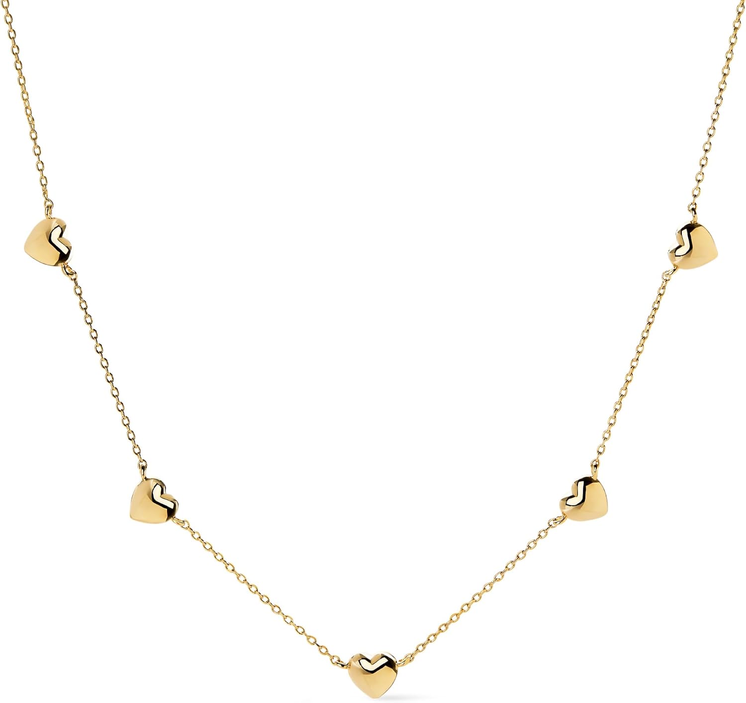 Ana Luisa Jewelry 14K Gold Plated Heart Chain Necklaces for Women