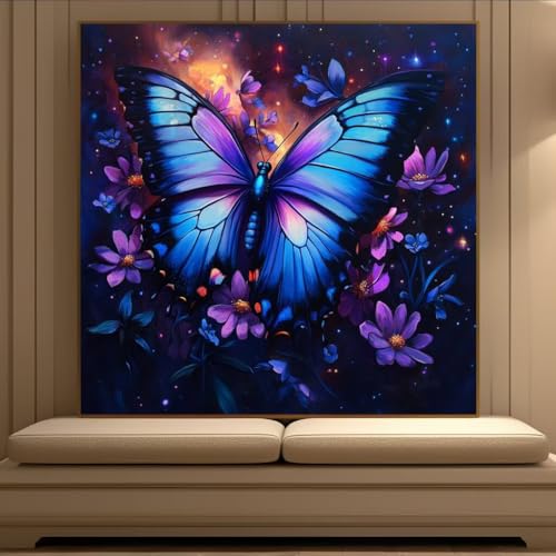 Diamond Painting Complet Fleurs Papillons Strass Broderie 5D - 2