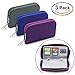 Honsky Memory Card Holder, 3 Set 22 Slot Leopard Print SD CF SDHC SDXC MMC Micro SD SecureDigital Memory CompactFlash Card Carrying Cases Sleeves Media Storage Organization - Purple, Blue, Grey