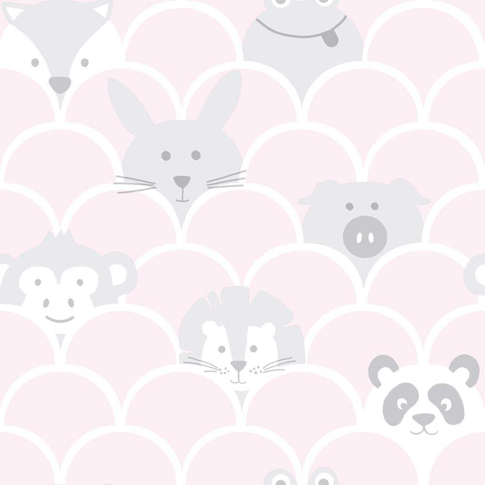 Yöl Pink Peek A Boo Wallpaper Children Kids Teddy Bear Animals Nursery