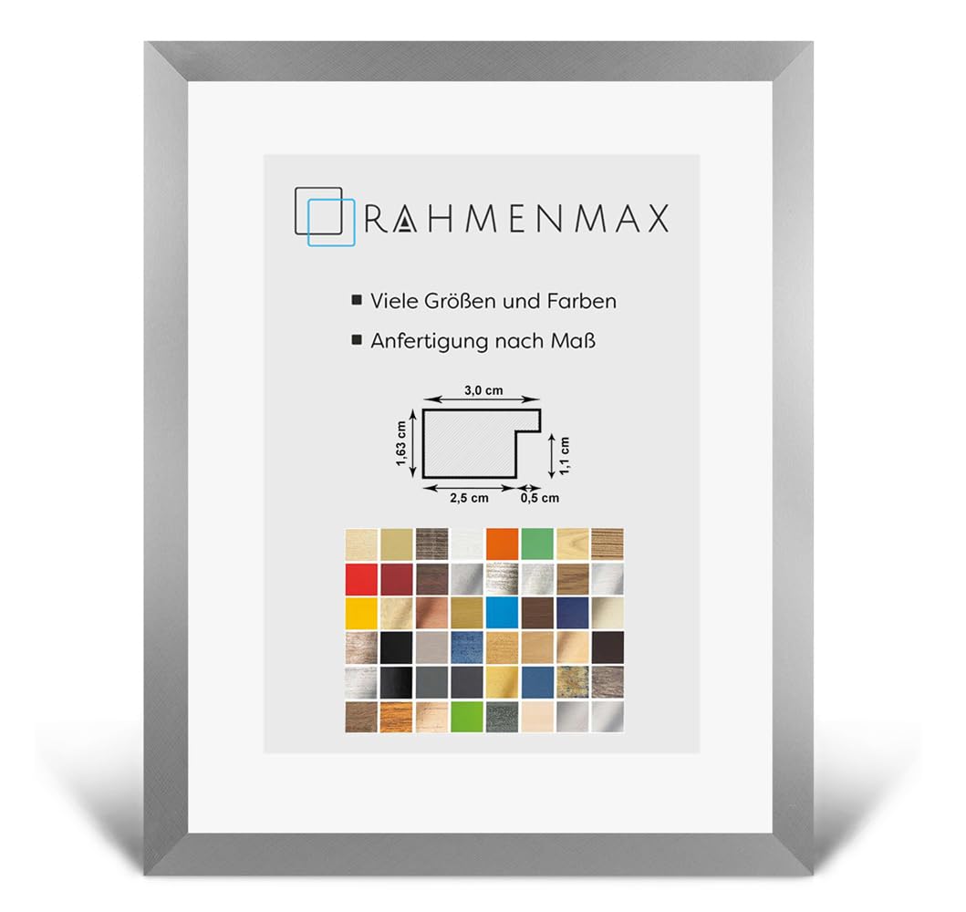 PuzzelMax Cadre photo en aluminium brossé avec verre synthétique transparent 50 x 70 cm 70 x 50 cm