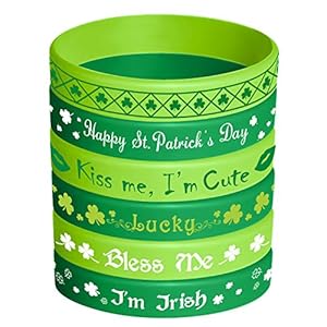 TUPARKA St. Patrick's Day Rubber Wristbands Silicone Shamrock Irish Wristband Bracelet for Party Favors Kids School Gifts Supplies, 36 Pcs 6 Styles TUPARKA St Patricks Day Rubber Wristbands Silicone Shamrock Irish Wristband Bracelet for Party Favors Kids School Gifts Supplies 36 Pcs 6 Styles