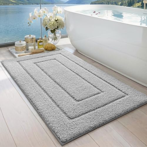 DEXI Badezimmerteppich, extra weich, saugfähig, Premium-Badteppich, rutschfest, bequem, für Badewanne, Dusche, Badezimmer… – Ansicht 1