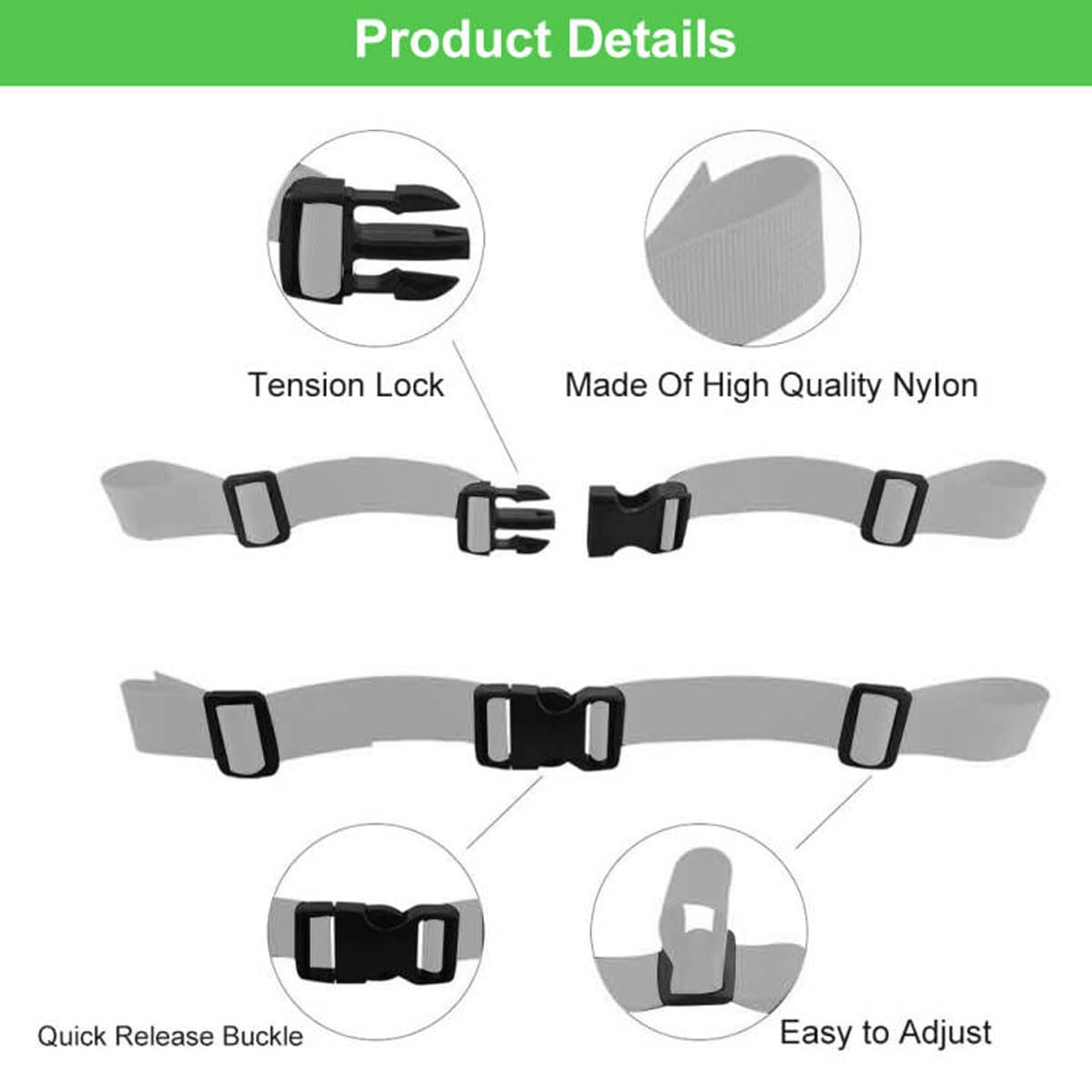 2Pcs Sangle De Poitrine Pour Sac à Dos Sangles De Poitrine En Nylon