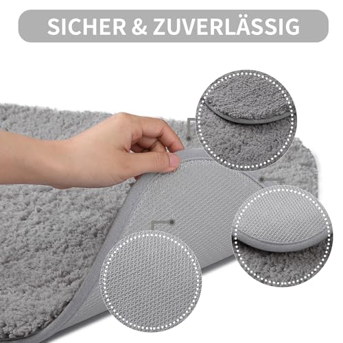 Good Nite Luxury Bath Rug - Grey, 50x80cm, Absorbent, Machine-Washable, Shower Mat for Bathroom Floor - Cosy Home Interiors Good Nite Luxury Bath Rug - Grey, 50x80cm, Absorbent, Machine-Washable, Shower Mat for Bathroom Floor - Image 4