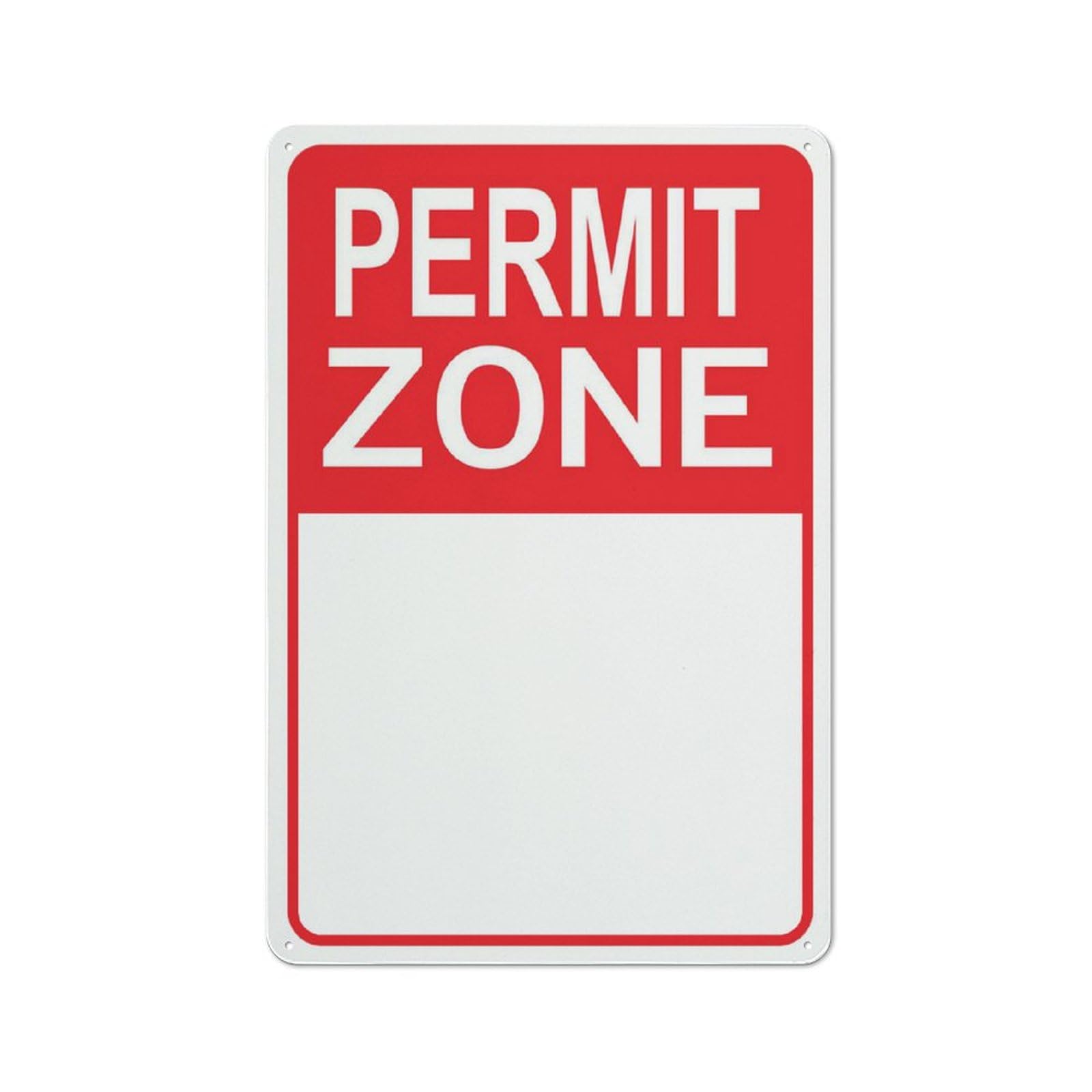Permit Zone Sign 8"X12" Rust Free Aluminum Signs Outdoor, Metal Tin Sign For Home, Business, Yard