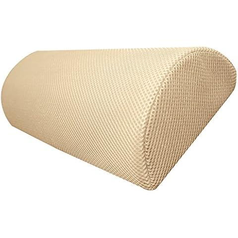 Top Home Solutions Half Moon Memory Foam Cushion Pillow - Use For Neck, Lower Back, Knees, Legs, Feet Virtually Any Position! (Cream) Cover