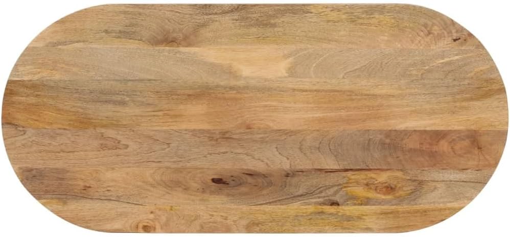Table Top 90 x 40 x 2.5 cm Oval Solid Mango Wood, Table Top for Dining Table, Height Adjustable Desk, Bar Table, Coffee Table A
