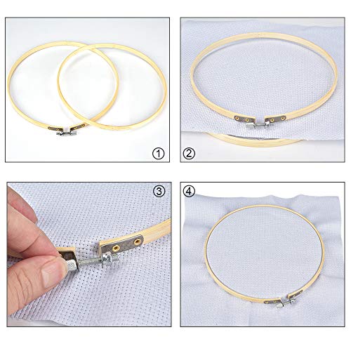 Elucku Borduurset starter, kruissteekgereedschapset, borduurset, beginners, design met 100 kleurdraden, 5 bamboe… - Afbeelding 7