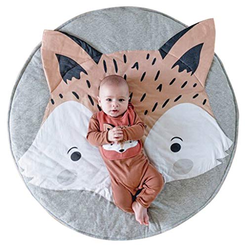 Alfombra Infantil, alfombra de juego suave y transpirable para alfombra redonda con forma de animal lindo Alfombrilla de...