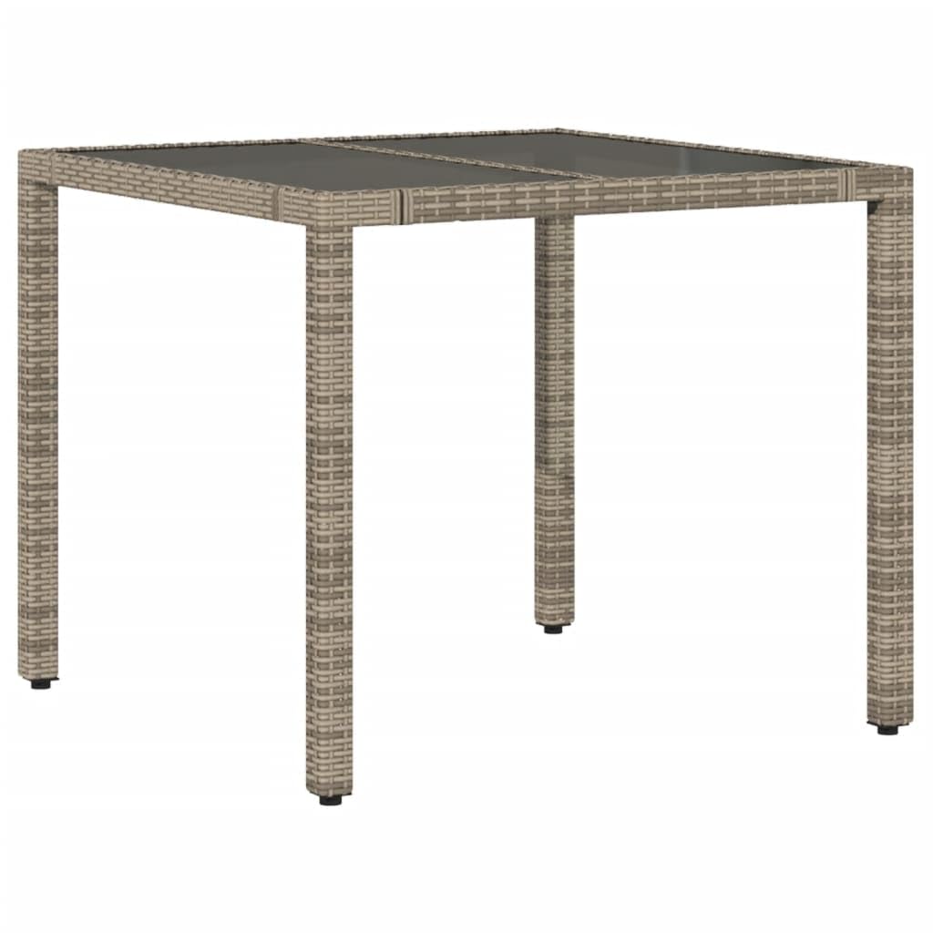 Set da 5 pezzi da giardino in polyrattan grigio con cuscini