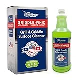 Griddle-Whiz Grill & Griddle Cleaner | Removes Grease, Food Residue, Burnt On Organics | Non-Toxic High Heat Flat Top Grill Cleaner & Food Contact Surface | Non-Caustic Formula by FryOilSaver (32oz)