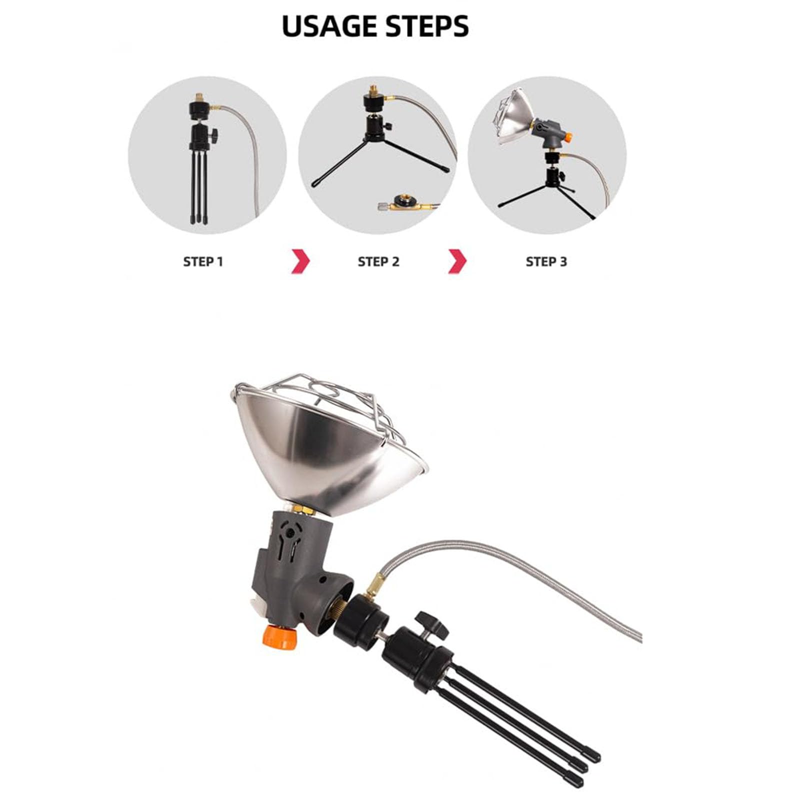Trépied de Chauffage à gaz Portable d ' extérieur, Pliable pour réservoirs de gaz, pour Camping, randonnée, activité hivernale