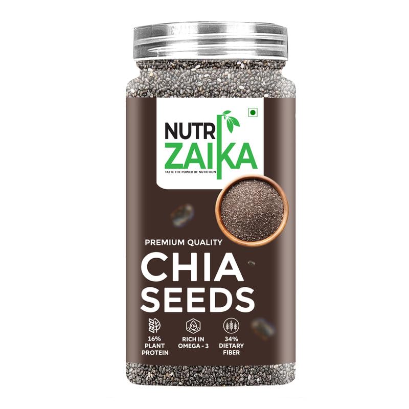 Image of NUTRIZAIKA Organic Chia Seeds 500g | Raw Chia seed | seed for eating | Seeds for Weight Management | Healthy Snack | Healthy food for eating diet snacks for weight loss.