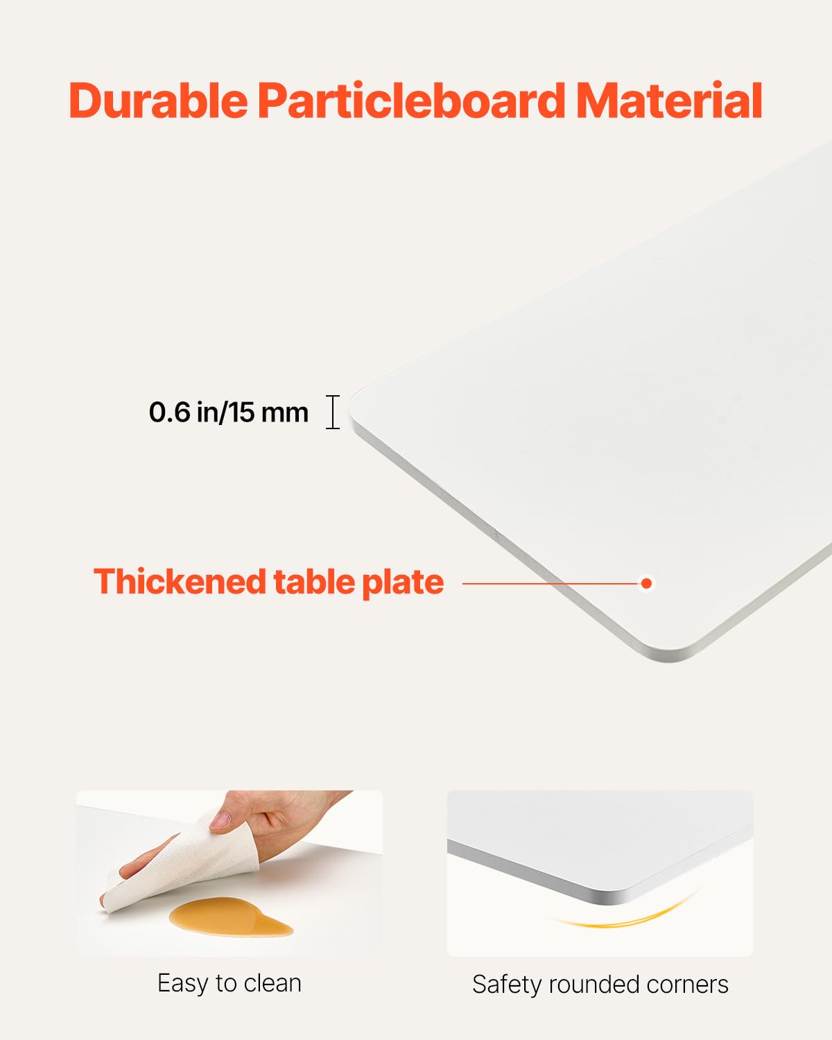 VEVOR Tavolino da Letto Mobile con 4 Ruote Nascoste, Scrivania per Laptop, Regolabili in Altezza con Portabicchieri, Scrivania Portatile in Truciolato Sopra Letto per Casa, Ufficio, Studio, Bianco