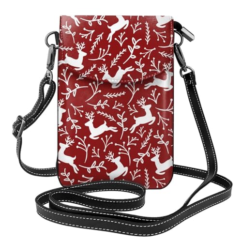 Portefeuille en cuir PU Noël des rennes pour ne plus chercher votre téléphone portable