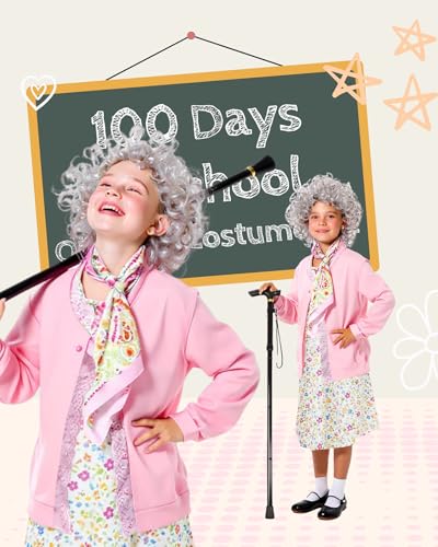 Disfraz Niñas 100 Días de Escuela Vestido de Abuela 6-8 años miniatura 4