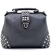 Mn&Sue Gothic Rivet Studded Vintage Doctor Style Cross Body Convertible Bucket Shoulder Handbag for Women