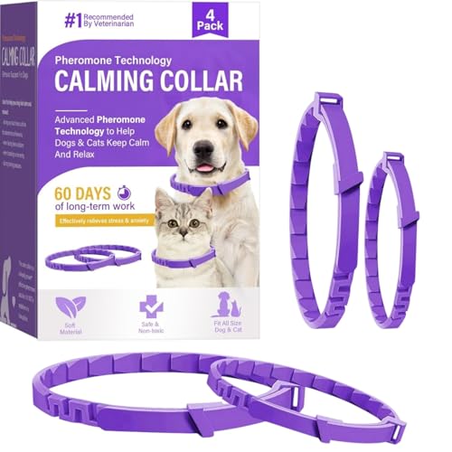Image of ART OF SPORT Calming Collar for Dogs, 4Pcs Adjustable Pheromone Dog Calming Collar, Last 60 Days Anxiety Relief Diffuser for Dogs and Puppies, Releases Pheromone, Anxiety, Stress & Fear Control