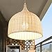 Produktbild NOMEN Retro Style Lantern Pendant Lampe, DIY Bamboo Lampshade, Bedroom Living Room Ceiling Chandelier Teahouse Dining Room Bamboo Lamp Bar Cafe Club Single Head Hanging Lampe, E27