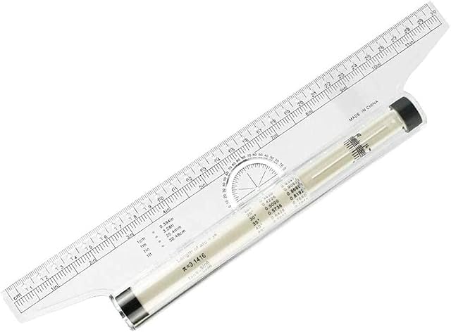 KBNIAN Rolling Parallel Ruler 30cm Multi-Purpose Rolling Scale Draw Ruler Professional Parallel Glider Rolling Drafting Ruler Protractor Compass for Parallel Vertical Line Geometry Designer Architect