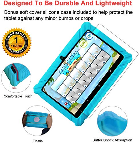 Contixo V8-2 7 Inch Kids Tablets - Tablet For Kids With Parental Control - Android Tablet 16 Gb Hd Display Durable Case & Screen Protector Wifi Camera-Learning Toys, Light Blue #TOP4