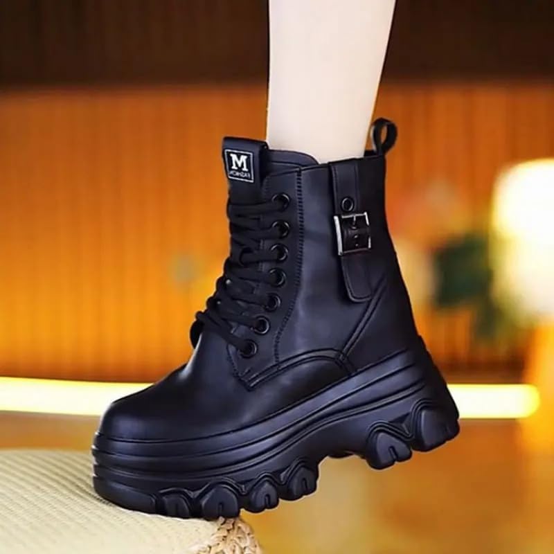 Women's winter shoes - thickened for warmth, extra height for the heel, casual platform ankle boots, suitable for commuting, outdoor activities, daily use