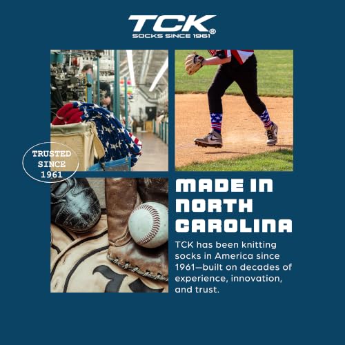 Image of TCK USA Made Over Knee Baseball Socks & Softball Socks Youth Boys, Girls, Adult - American Flag Patriotic Stars & Stripes