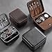 ProCase Travel Watch Case, 2 Slots PU Leather Mens Jewelry Box, Portable Watches Cufflinks Accessories Storage Case, Zippered Carrying Organizer Bag for Man, Valentine's Day Gift -Brown