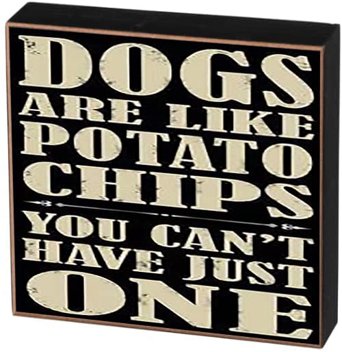 Retro Wooden Signs/Dogs are Like Potato Chips You Can't Have just one Wood Sign,Home Wooden Custom Wall Art Decor Wooden Signs 6x6 INCH wooden table