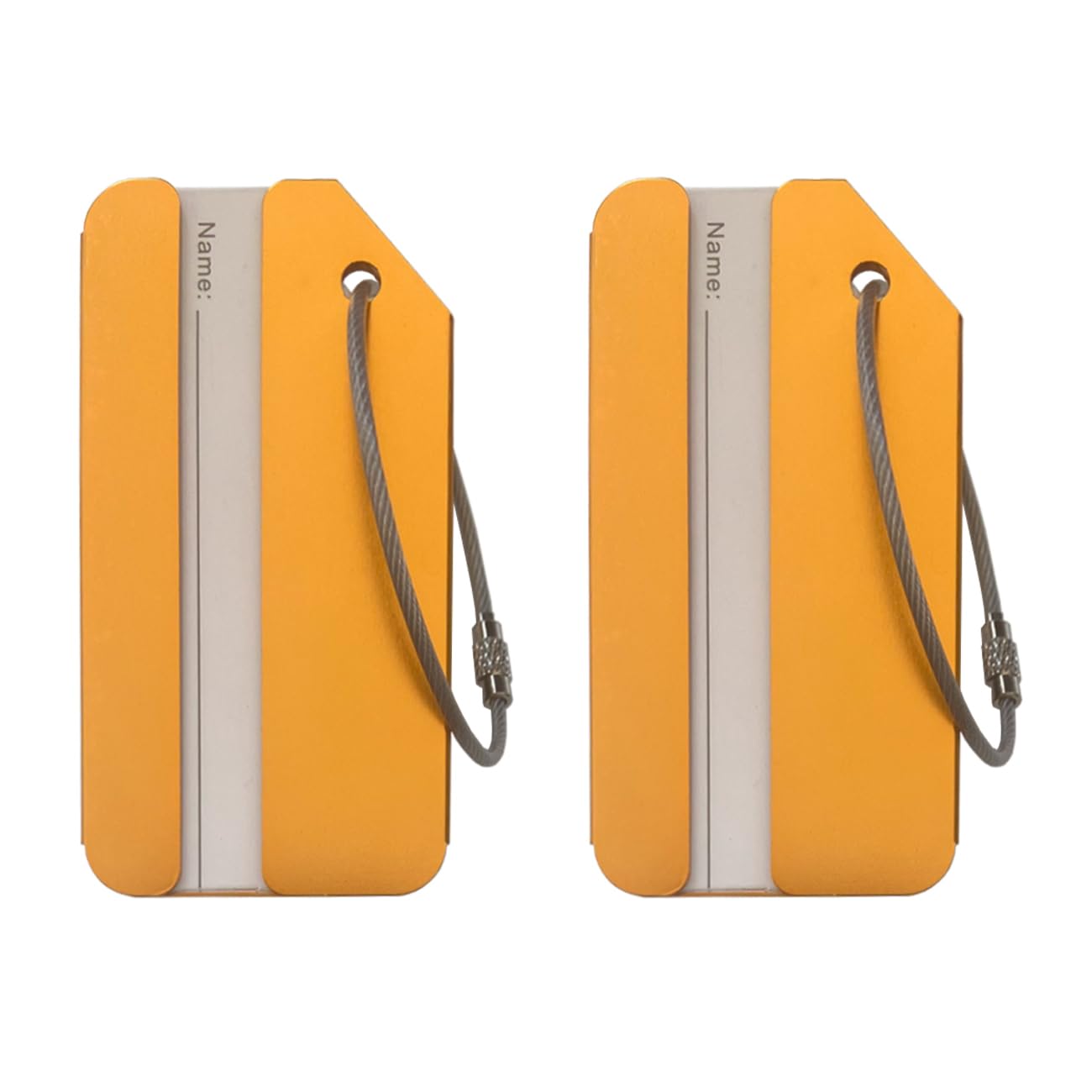Luggage Tags,2Pack Aluminum Luggage Tags for Baggage Handbag-Luggage Tag Holders for Travel Luggage Baggage Identifier by Merimang (Gold 2Pack)